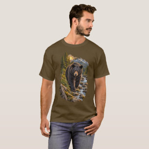 Black Bear Mountain Stream Sunset Wilderness T-Shirt