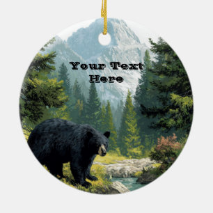 Black Bear Nature Ceramic Tree Decoration
