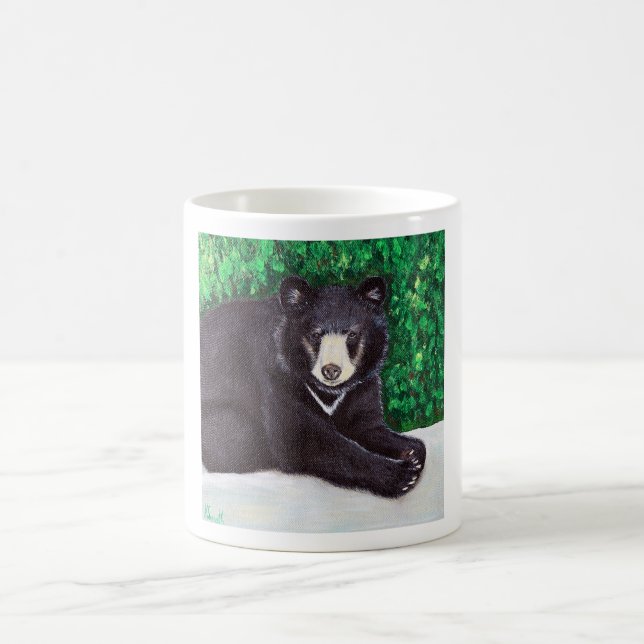 Black Bear Painting Coffee Mug (Center)