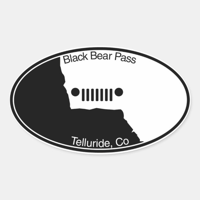 Black Bear Pass - Telluride, Co. Oval Sticker (Front)