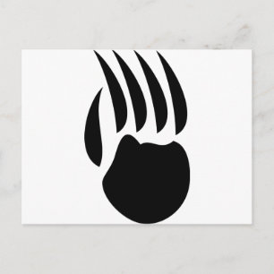 black bear paw postcard