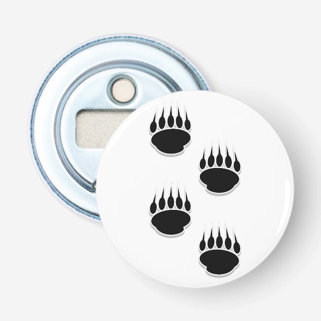 Black Bear Paw Prints Bottle Opener (Front)