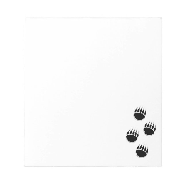 Black Bear Paw Prints Custom Notepad (Front)