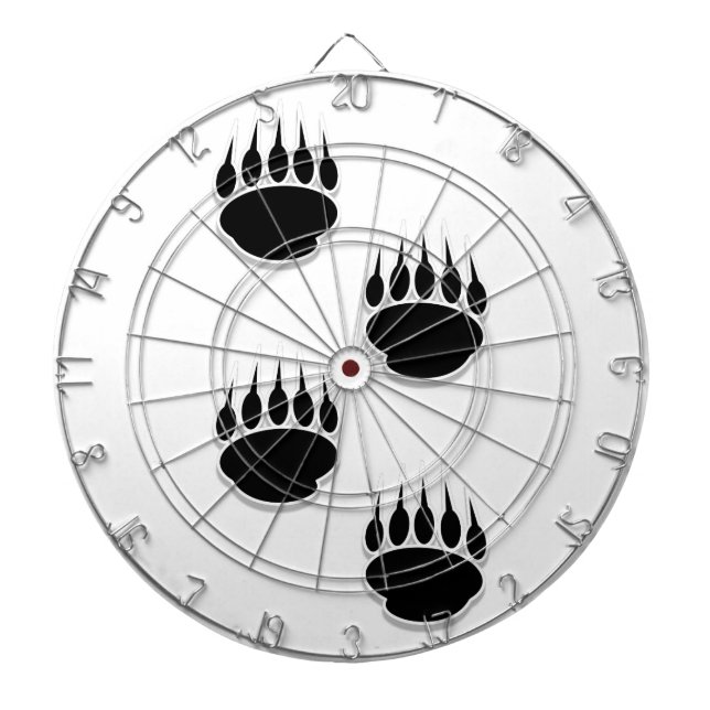 Black Bear Paw Prints Dartboard (Front)