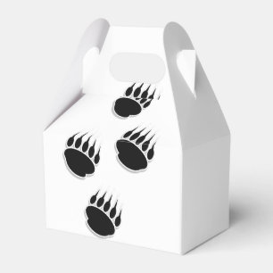 Black Bear Paw Prints Favour Box