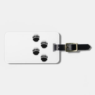 Black Bear Paw Prints Luggage Tag