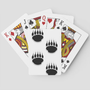 Black Bear Paw Prints Playing Cards