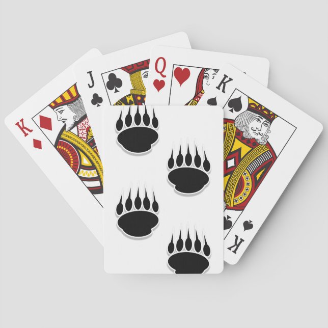 Black Bear Paw Prints Playing Cards (Back)