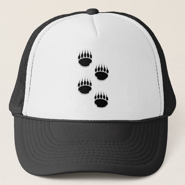 Black Bear Paw Prints Trucker Hat (Front)
