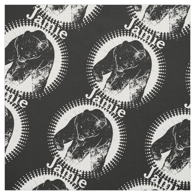Black Bear Personalised Pattern Fabric (Swatch)