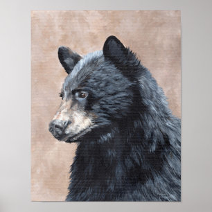 Black Bear Portrait Poster