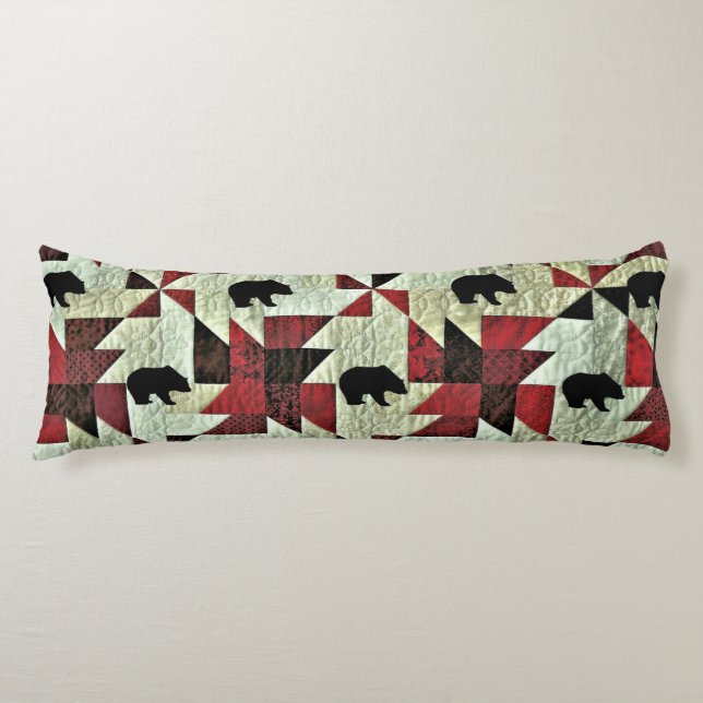 Black Bear Quilt Body Cushion (Front)
