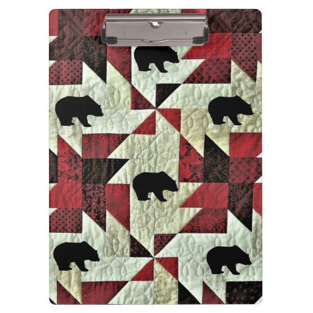 Black Bear Quilt Clipboard (Front)