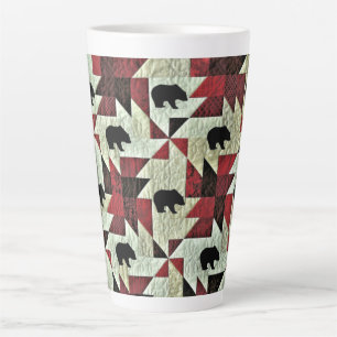 Black Bear Quilt Latte Mug