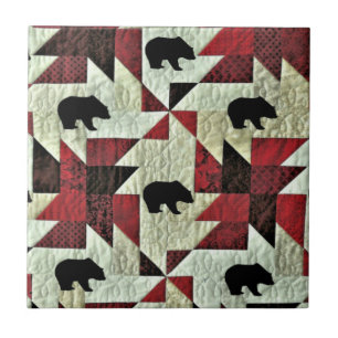 Black Bear Quilt Tile