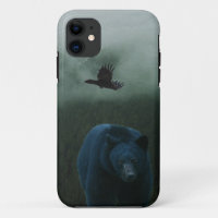 Black Bear & Raven & Misty Mountain Wildlife Theme