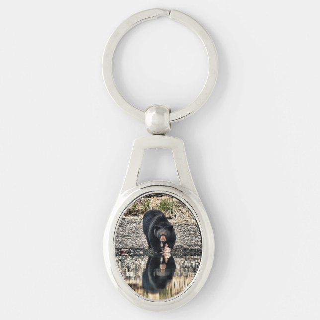 Black Bear Reflections Key Ring (Front)
