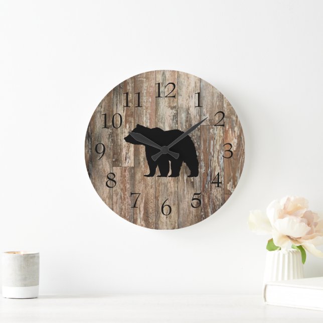 Black Bear Rustic Cabin Wall Clock (Home)