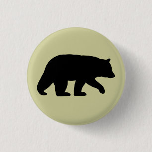 Black Bear Silhouette 3 Cm Round Badge