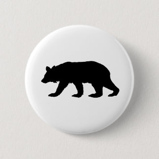 Black Bear Silhouette 6 Cm Round Badge