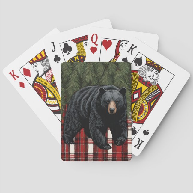 Black Bear Silhouette Classic Playing Cards (Back)