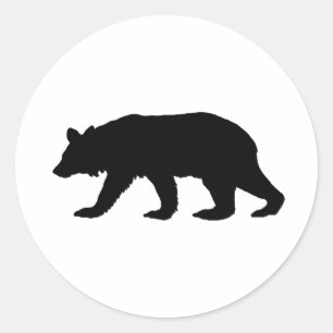 Black Bear Silhouette Classic Round Sticker