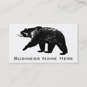Black Bear Silhouette, Digital Graphic Business Card