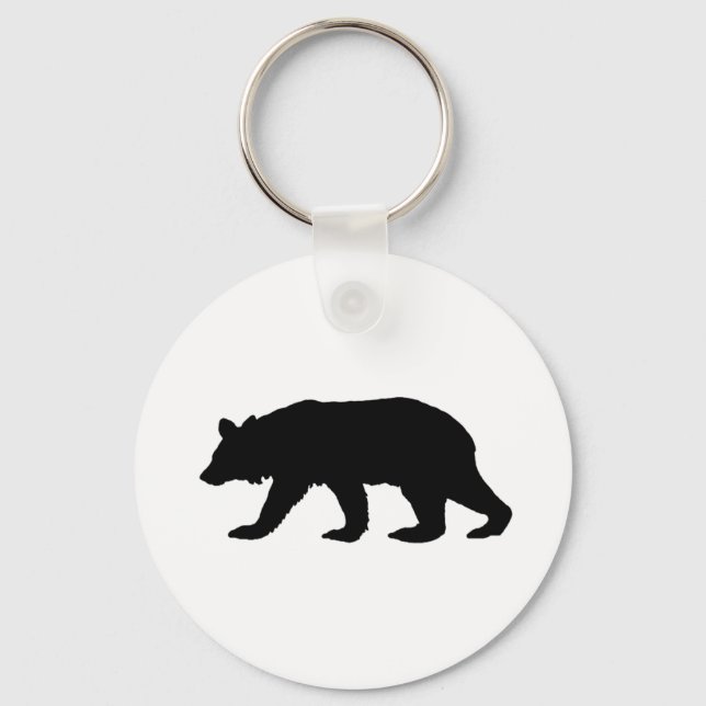 Black Bear Silhouette Key Ring (Front)