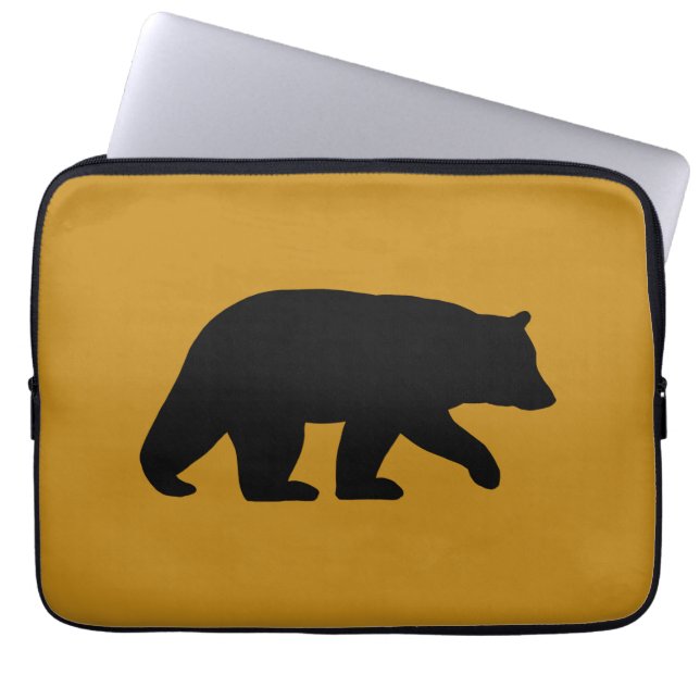 Black Bear Silhouette Laptop Sleeve (Front)