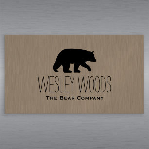 Black Bear Silhouette Magnetic Business Card