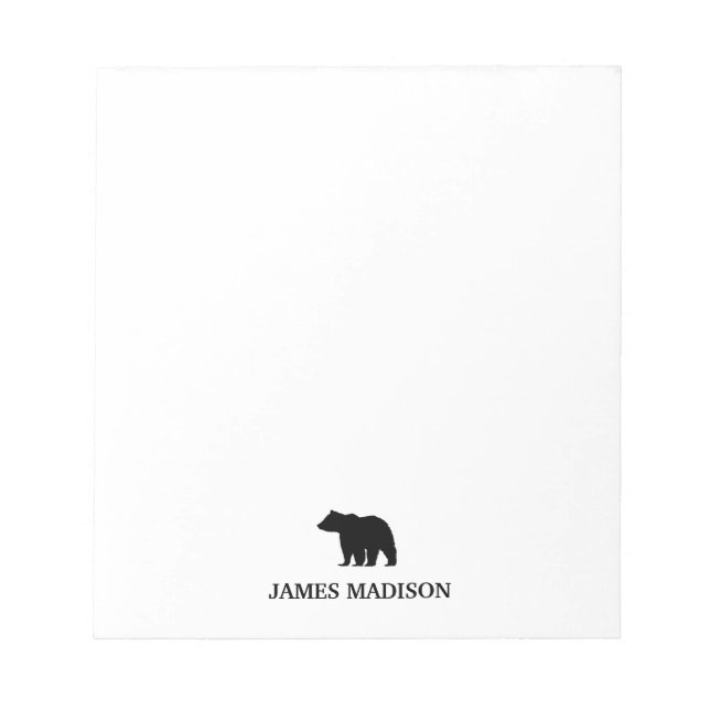 Black Bear Silhouette  Notepad (Front)