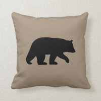 Black Bear Silhouette Warm Beige Wildlife Country