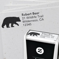 Black Bear Silhouette Wildlife Return Address