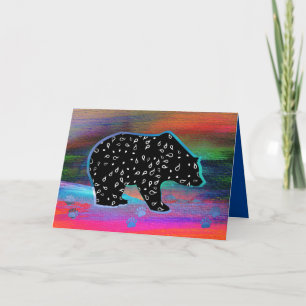 Black Bear Spirit Northern Light Colours Card