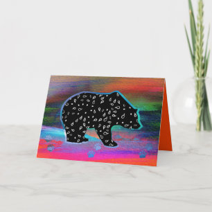 Black Bear Spirit Northern Light Colours Card