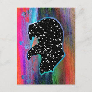 Black Bear Spirit Northern Light Colours Postcard