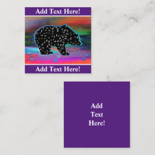 Black Bear Spirit Northern Light Colours Square Bu Business Card