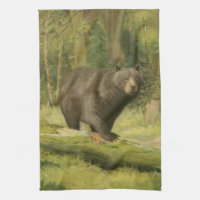 Black Bear Stepping on a Tree Trunk