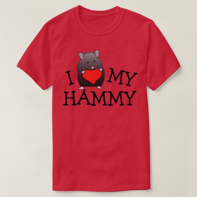 Black Bear Syrian Hammy Art   (2)  T-Shirt (Design Front)