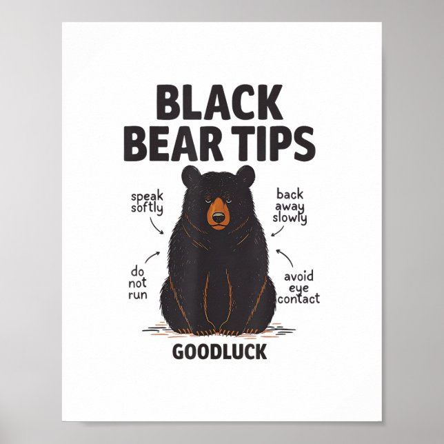 Black Bear Tips good luck Poster (Front)