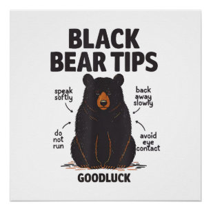 Black Bear Tips good luck Poster