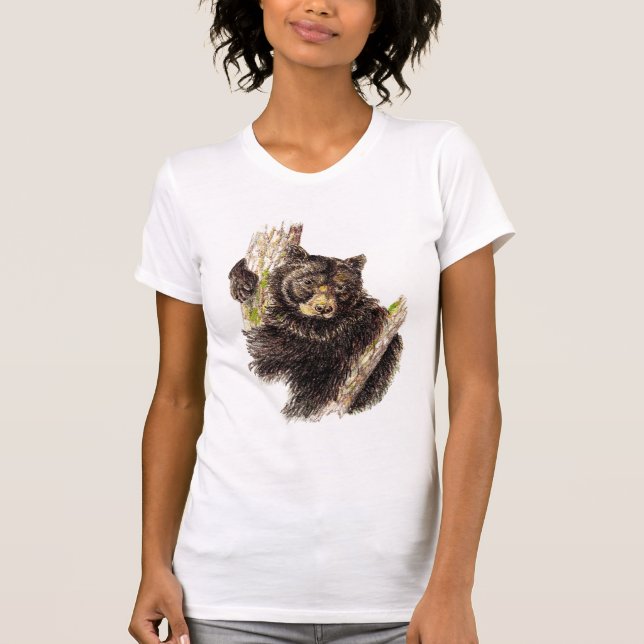 Black Bear Tracks Animal T Shirt (Front)