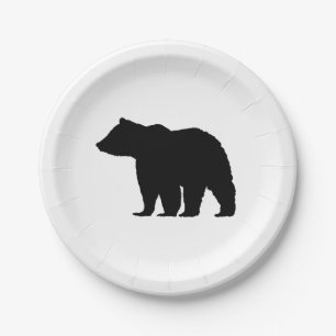 Black Bear Wilderness Camper Paper Plates