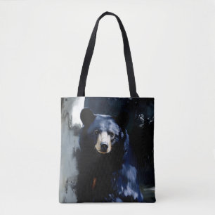 Black Bear Wildlife Art Tote Bag