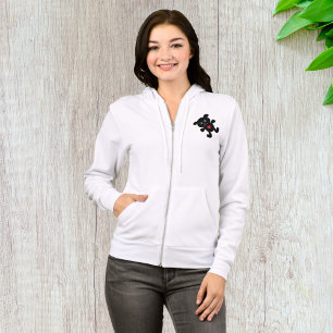 Black Bear with Red Heart Hoodie