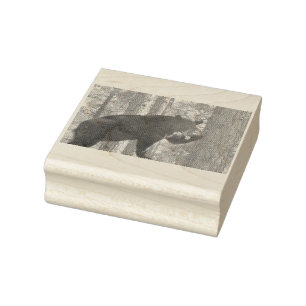 Black Bear Wood Rubber Stamp
