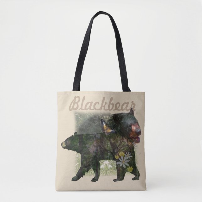 Black Bear Woodland Within Tote Bag (Front)