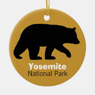 Black Bear Yosemite National Park Custom Holiday Ceramic Tree Decoration