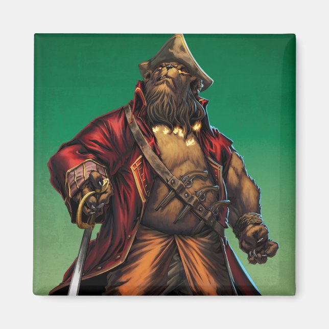 Black Bear'd Magnet (Front)