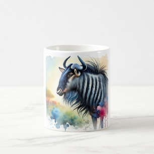 Black Bearded Blue Wildebeest 290824AREF129 - Wate Coffee Mug